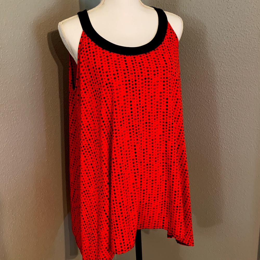 Worthington Orange & Black Sleeveless Top